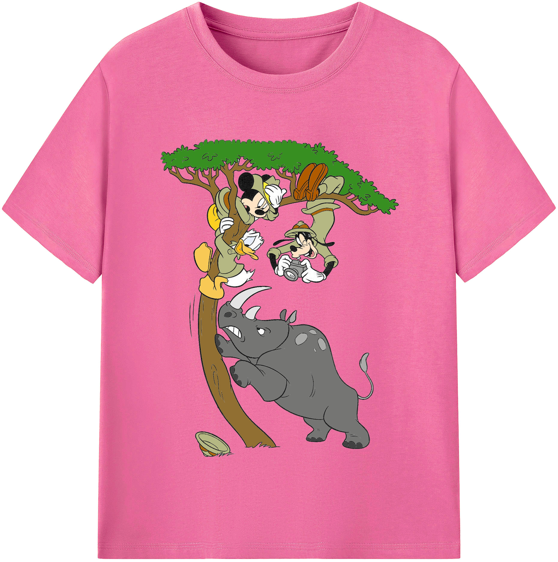 （画像用） ミッキーマウス Mickey Mouse レディースカジュアルプリントTシャツ（綿100％）